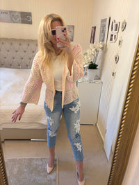 Bohojacke rosa beige