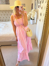 Streifenkleid pink weiß
