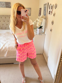 Musselinshort pink