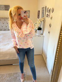 Musselinbluse mit Volants