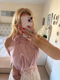 Neckholdertop Rosen