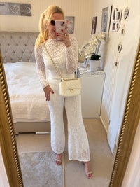 Spitzenset Langarm weiß