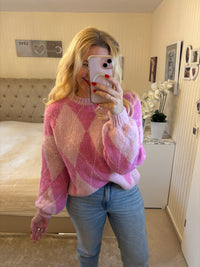 Rautenpullover zwei Farben