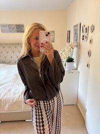 Vegane Lederjacke braun