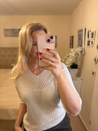 Glitzerpullover Silber