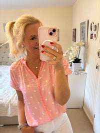 Tunikashirt rosa mit weißen Punkten