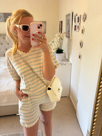 Set Shirt Hose Pastellstreifen