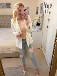 Blazer weiß leicht oversized