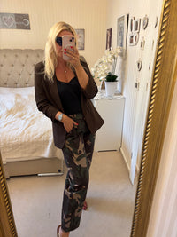 Blazer mit gerafften Ärmeln braun