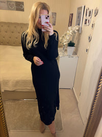 Strickkleid lang schwarz