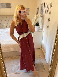 Durchgeknöpftes Kleid bordeaux