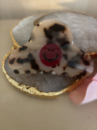 Haarspange Leo mit Smiley bordeaux Größe S