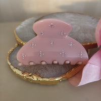 Haarspange rosa mit Glitzersteinen Größe S