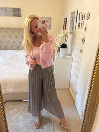 Kuschelstrickjacke rosa zum offen Tragen