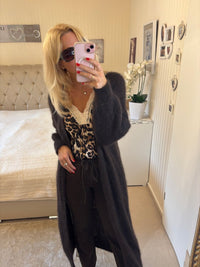 Mohairmantel lang braun