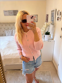 Mohairstrickjacke rosa