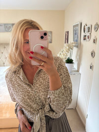 Musselinbluse leo beige