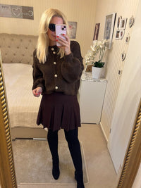 Oversized geschnittene Strickjacke mit Goldknöpfen verschiedene Farben