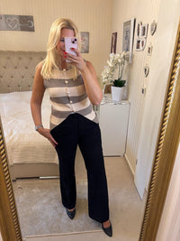 Streifenstrickweste mit Goldknöpfen verschiedene Farben