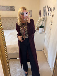 Strickmantel lang Mohair burgund